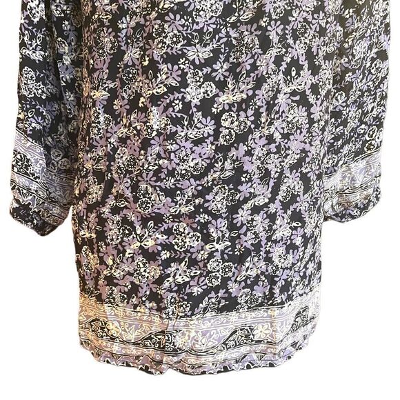 Natalie Martin 100% Silk Button Down Long Sleeve Floral Blouse Shirt Top XS - Picture 9 of 11